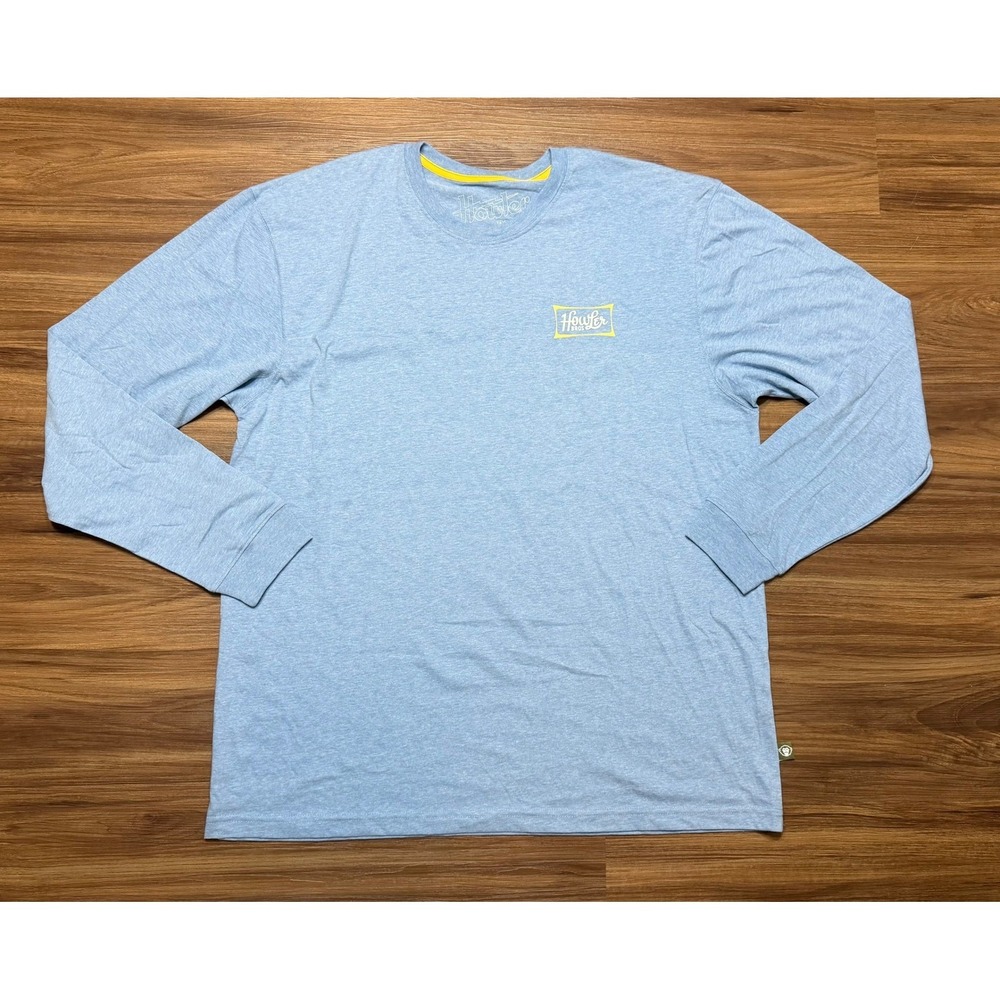 Howler Bros Mens Heed The Call Austin Texas Graphic LS T-Shirt Blue Sz 2XL